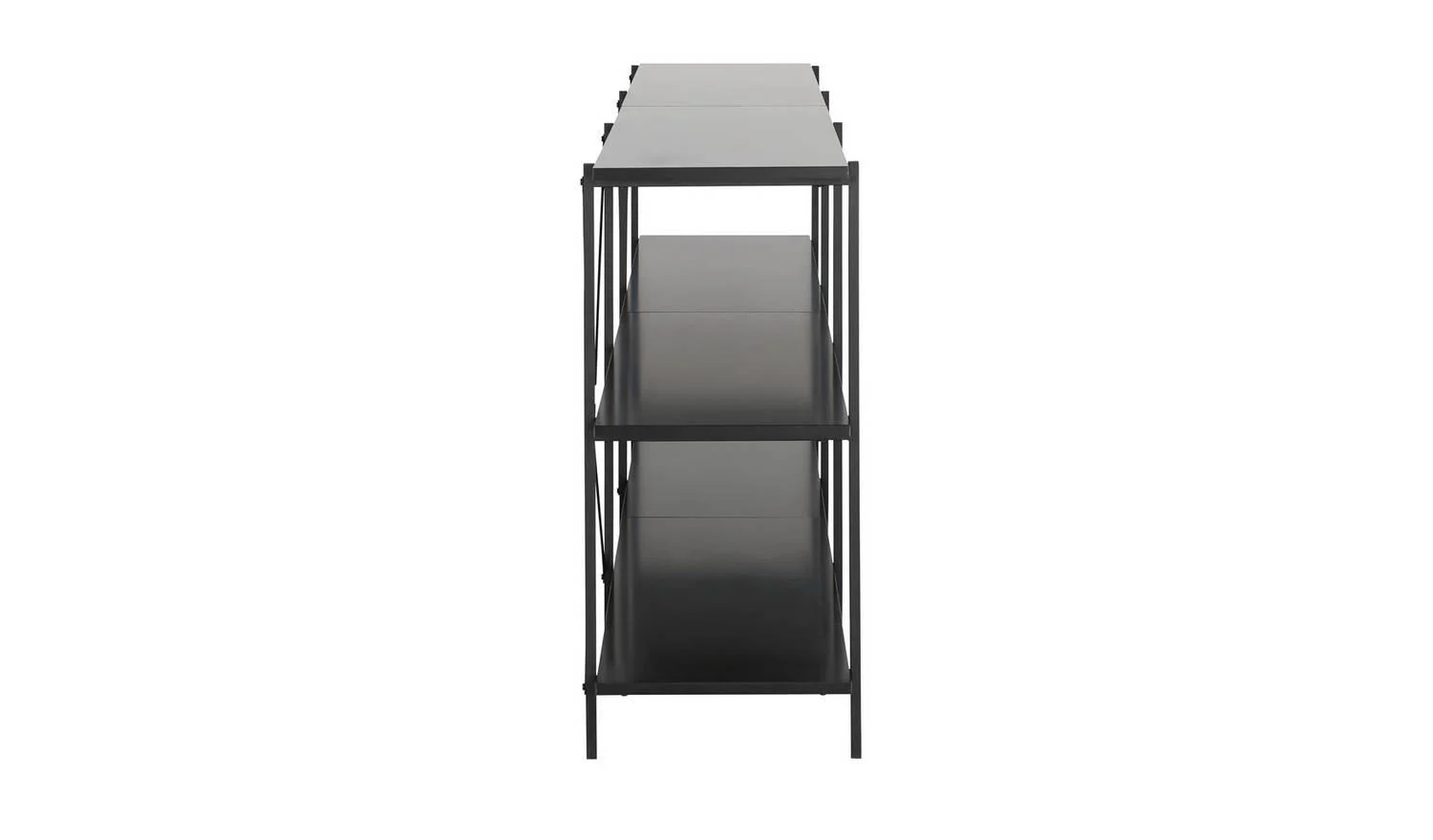 Huckley Industrial Shelving Unit Black Storage Organiser Display Shelf - Image 4