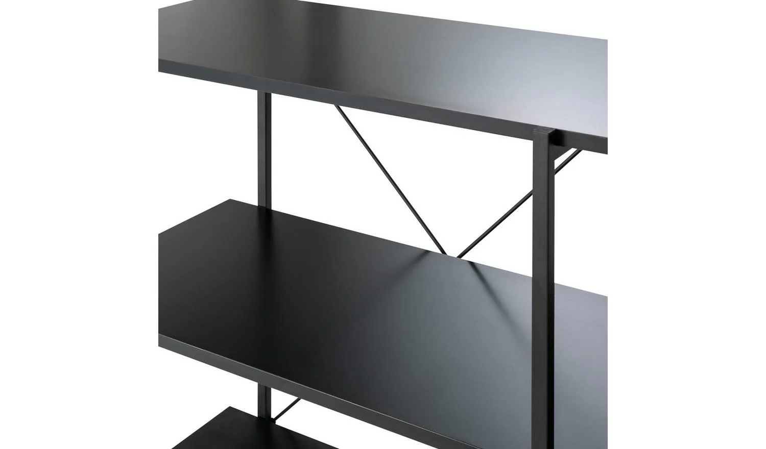 Huckley Industrial Shelving Unit Black Storage Organiser Display Shelf - Image 6