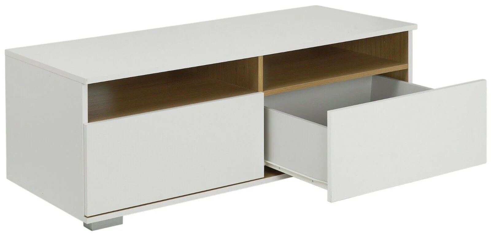 Hygena Modular TV Unit with White and Oak Finish Stylish Media Storage Solution - Image 2