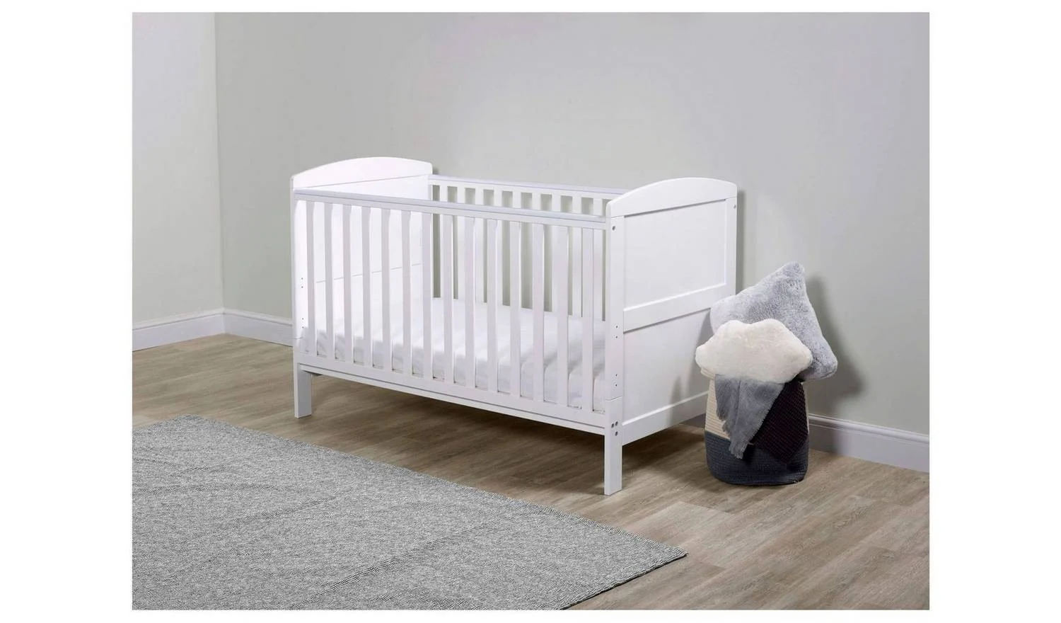 Ickle Bubba Coleby Classic Baby Cot Bed White Convertible Toddler - Image 2