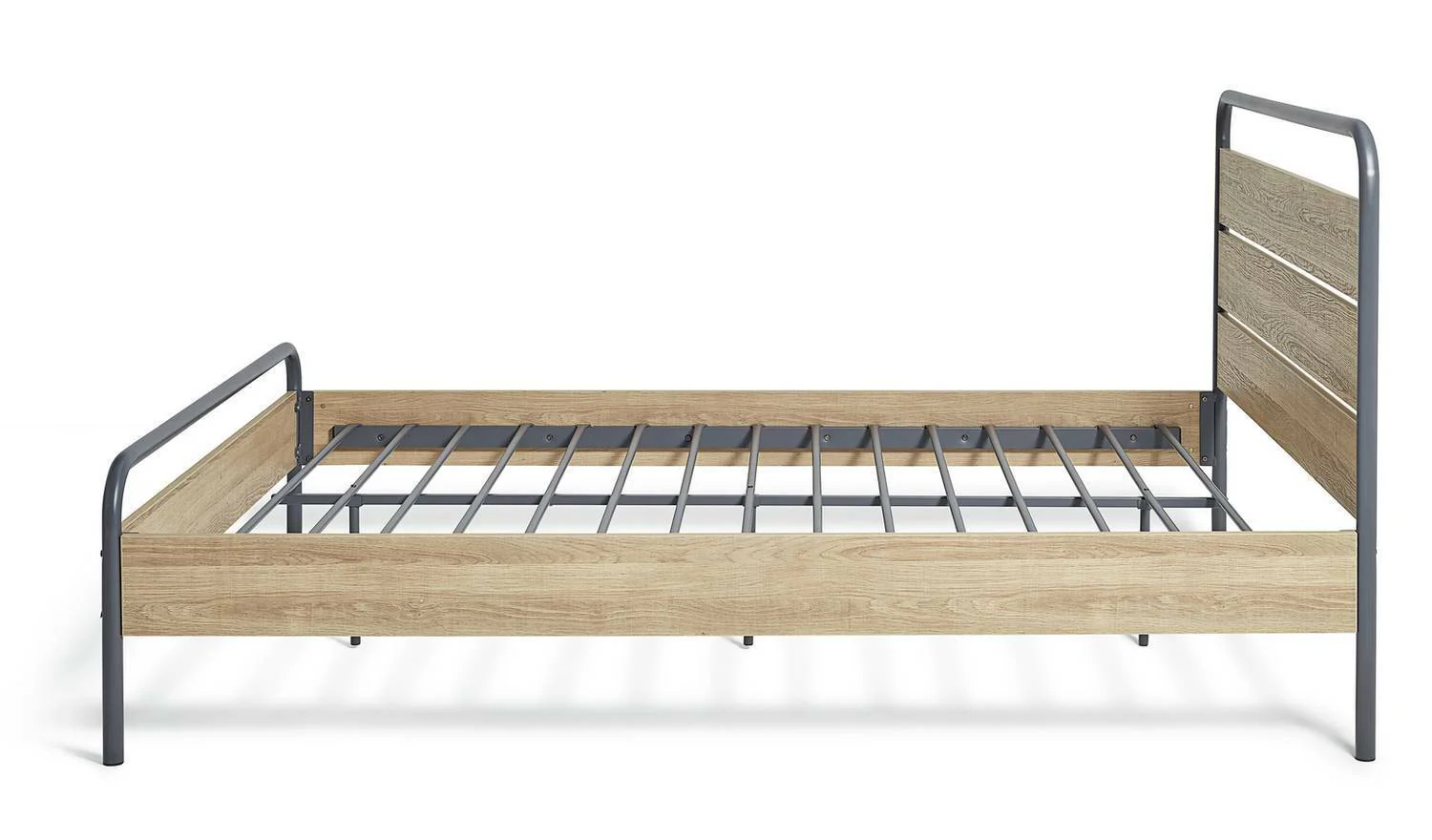 Industrial Double Bed Frame Grey Sturdy and Stylish Bedroom Furniture for Adults - Image 2