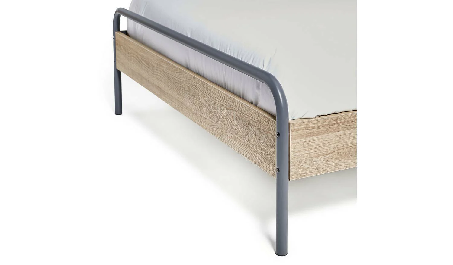 Industrial Double Bed Frame Grey Sturdy and Stylish Bedroom Furniture for Adults - Image 5