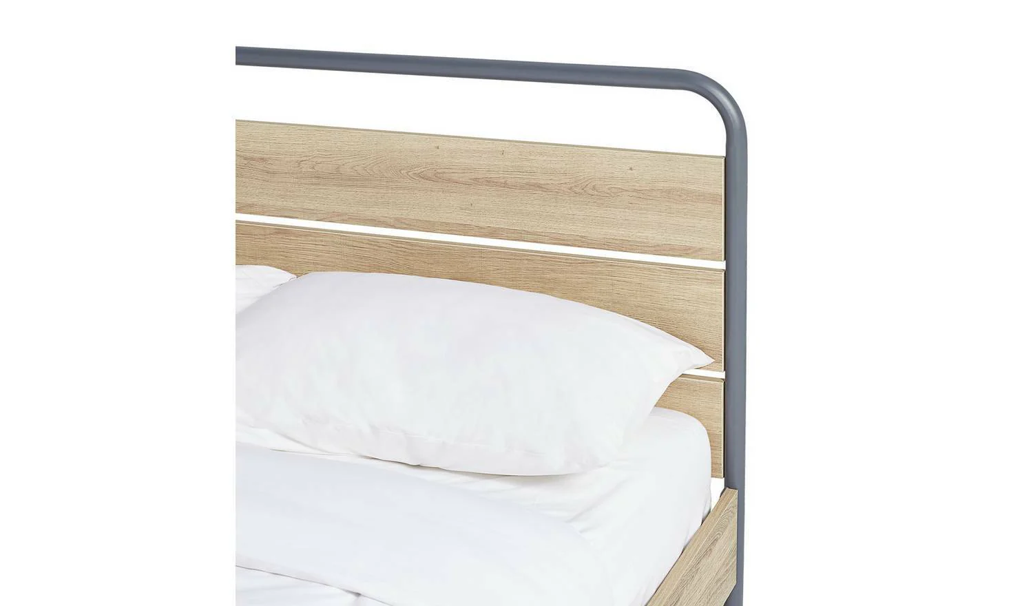 Industrial Double Bed Frame Grey Sturdy and Stylish Bedroom Furniture for Adults - Image 6