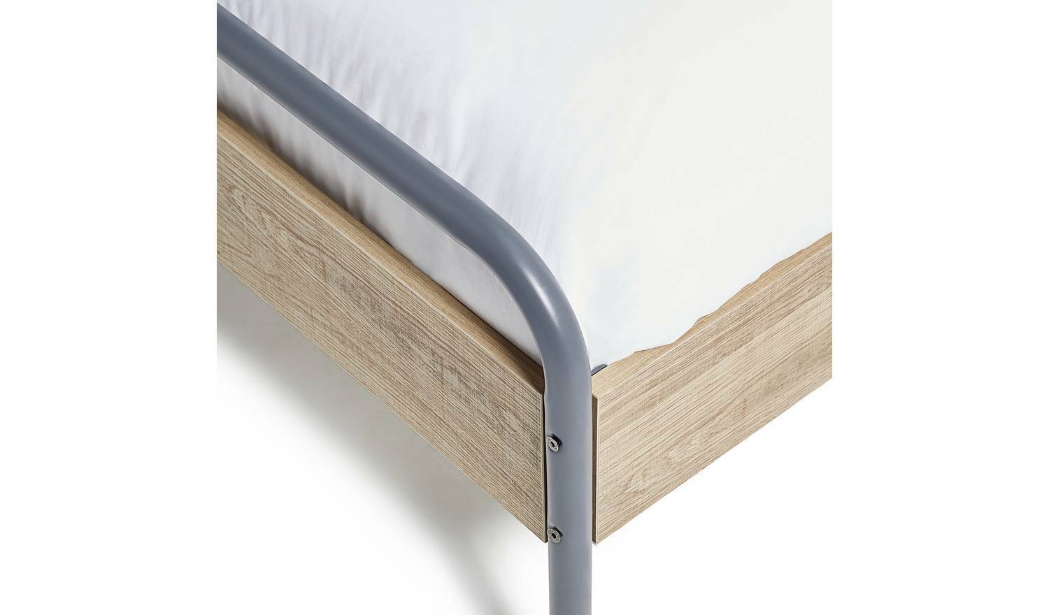 Industrial Double Bed Frame Grey Sturdy and Stylish Bedroom Furniture for Adults - Image 7