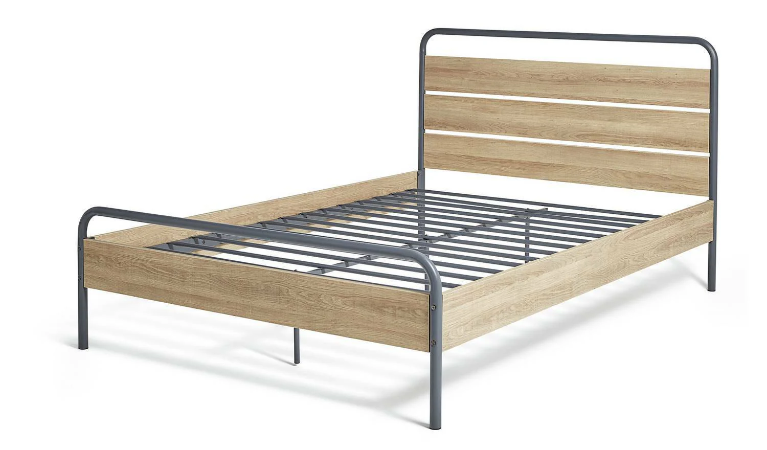 Industrial Double Bed Frame Grey Sturdy and Stylish Bedroom Furniture for Adults - Image 8