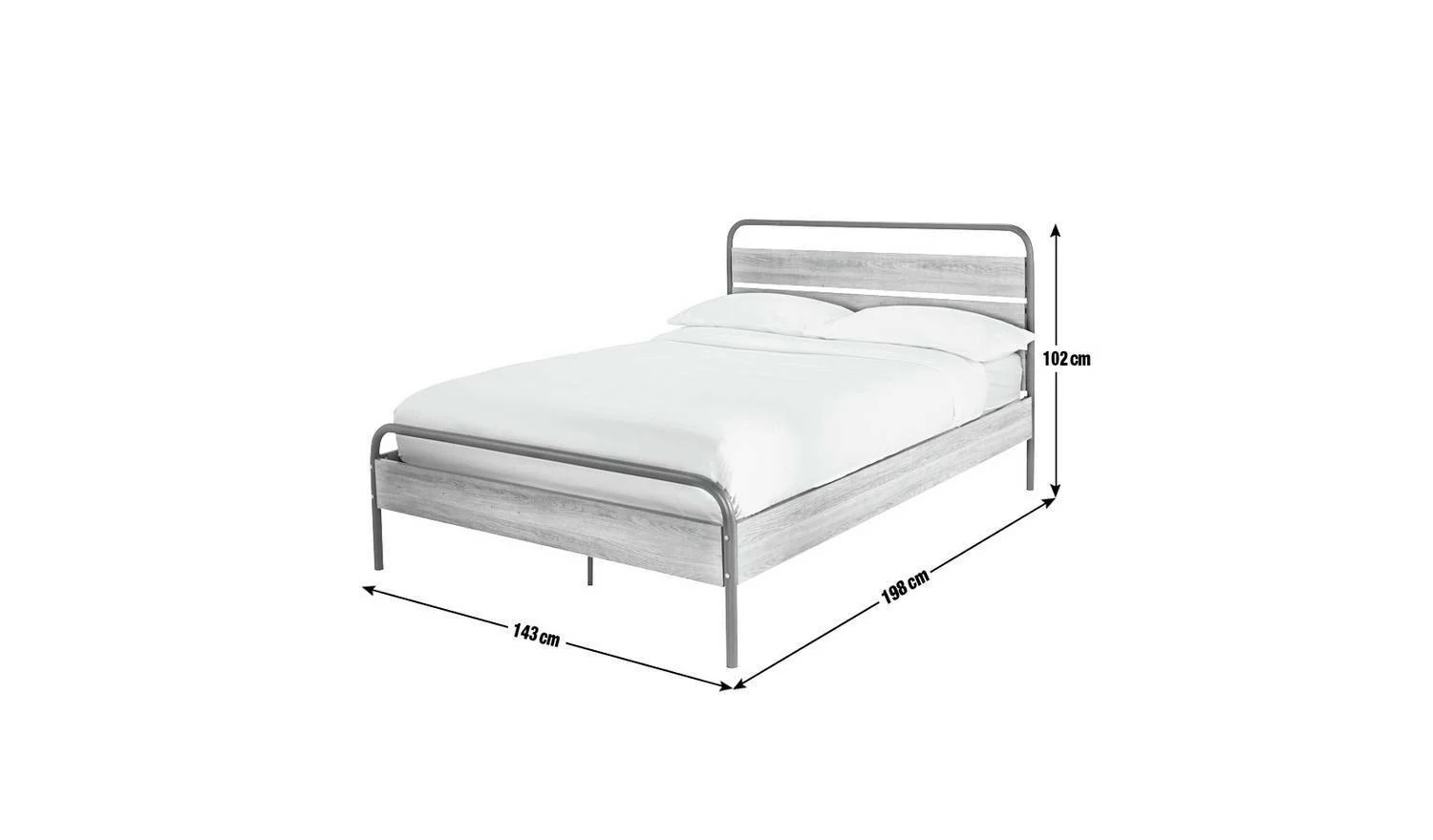 Industrial Double Bed Frame Grey Sturdy and Stylish Bedroom Furniture for Adults - Image 9