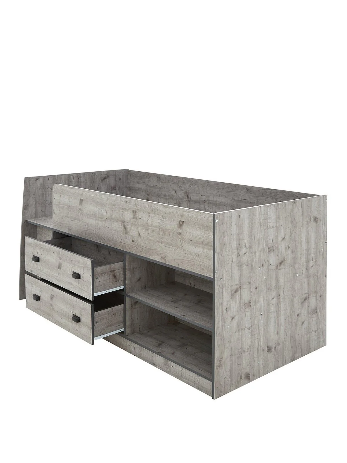 Jackson Mid Sleeper Bed Weathered Grey Kids High Bunk Single Storage UK - Image 3