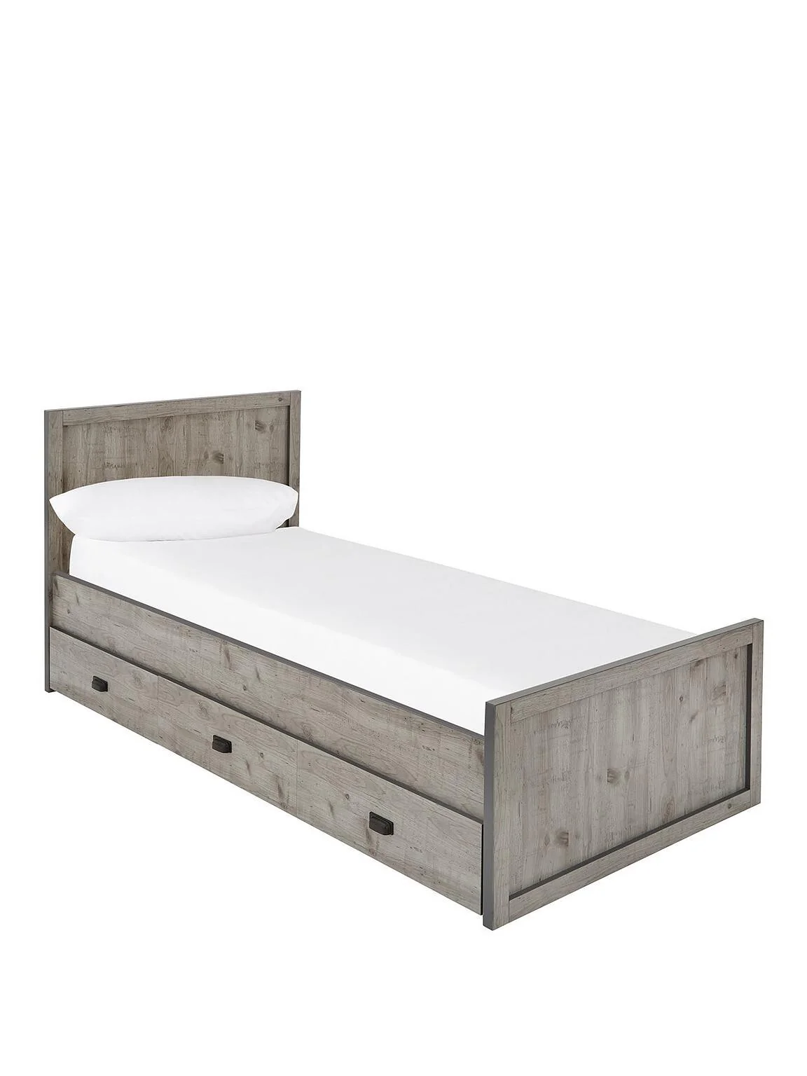 Jackson Single Storage Bed Weathered Grey Children Furniture Space-Saving - Image 2