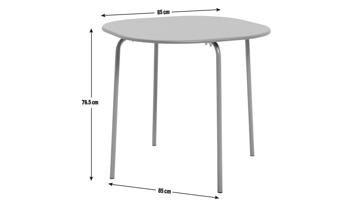 Jayla Metal Grey Dining Table & 4 Grey Chairs - Image 3