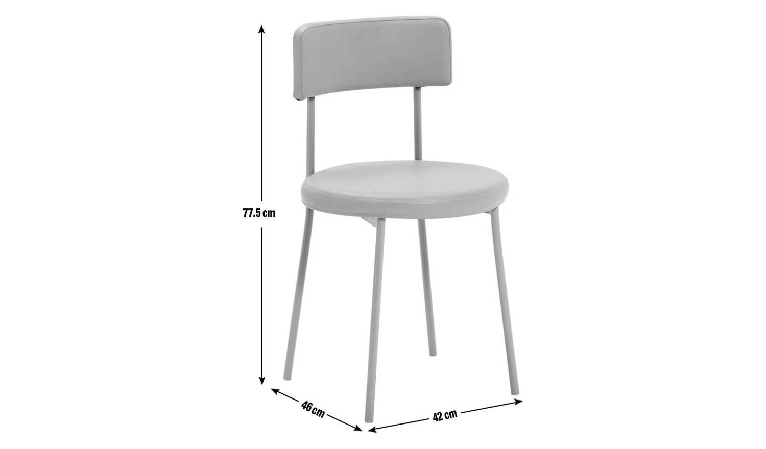 Jayla Metal Grey Dining Table & 4 Grey Chairs - Image 4