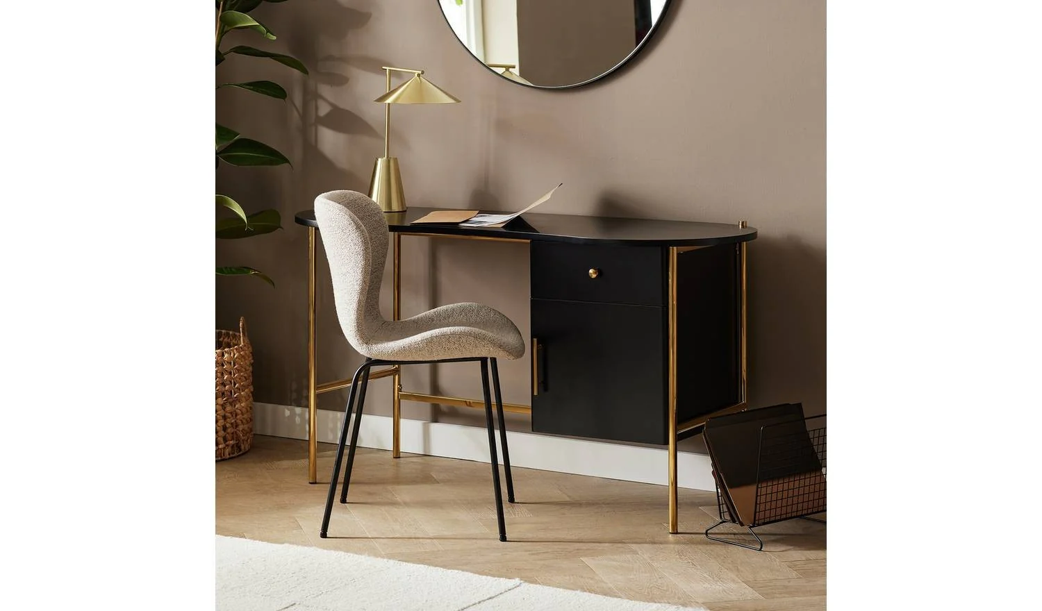 Jelly Bean 1 Drawer Office Desk Black Modern Home Office Furniture - Image 3
