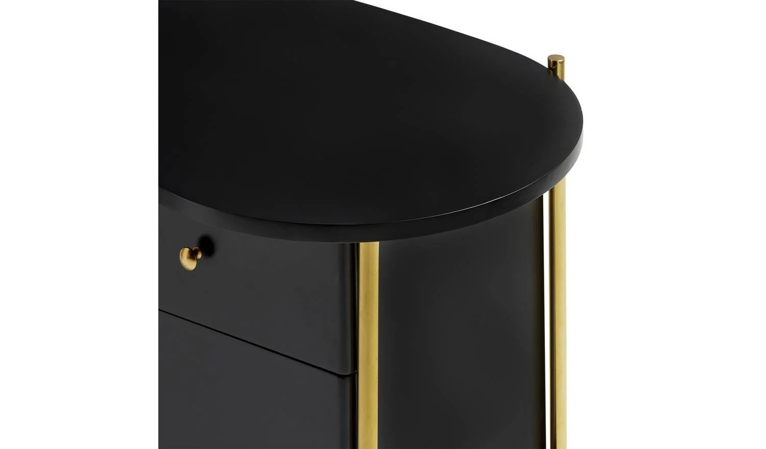 Jelly Bean 1 Drawer Office Desk Black Modern Home Office Furniture - Image 4