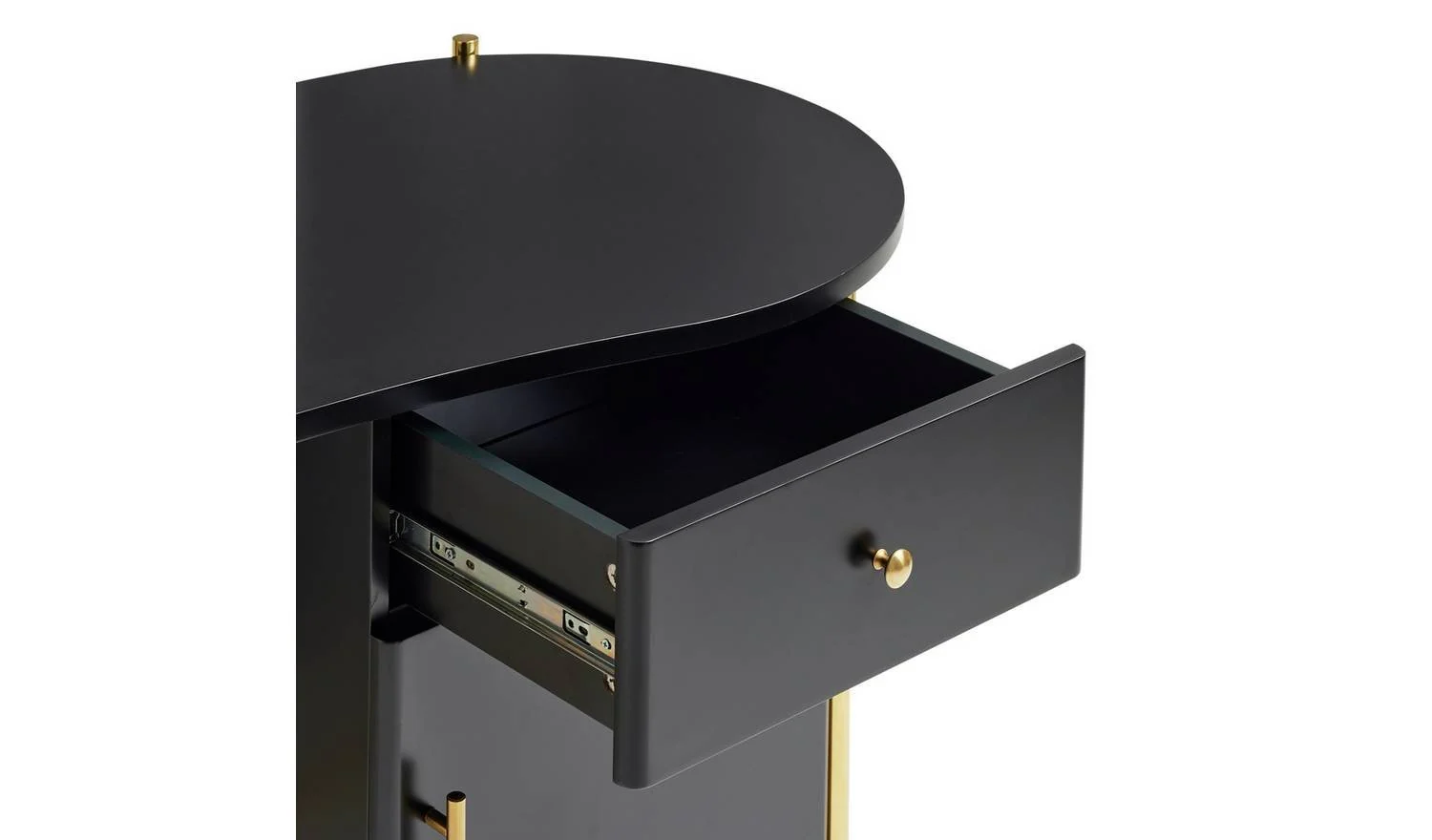 Jelly Bean 1 Drawer Office Desk Black Modern Home Office Furniture - Image 6