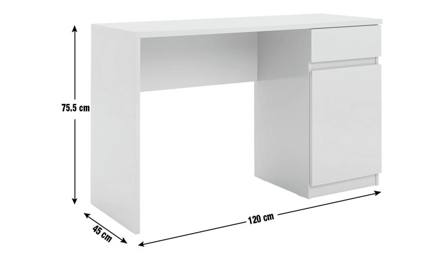 Jenson 1 Drawer Office Desk Black & Brown Modern Home Office Furniture - Image 7
