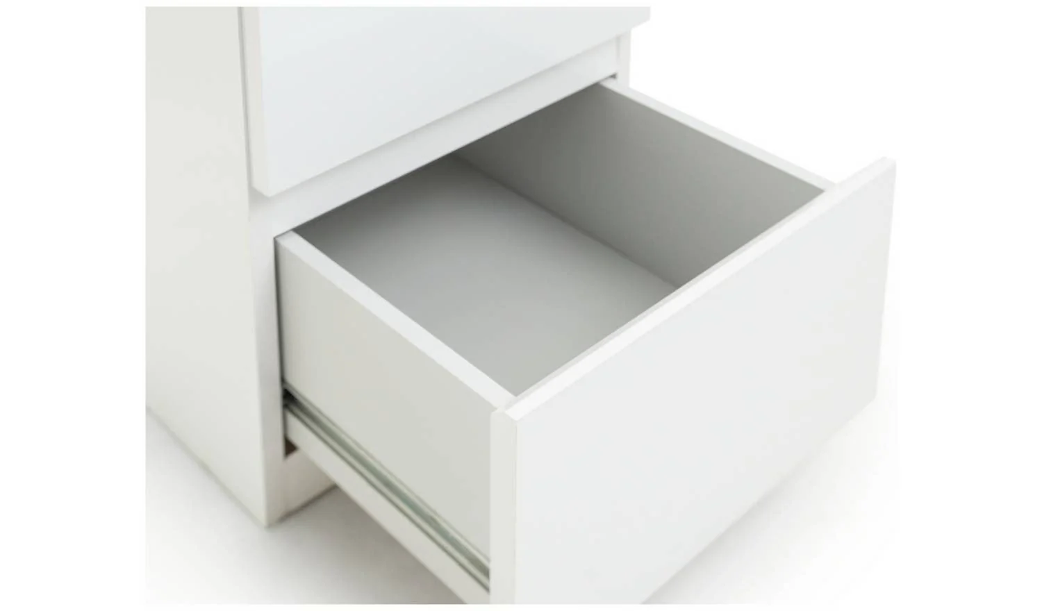 Jenson Double Pedestal Dressing Table Matte White Modern Bedroom Furniture - Image 5