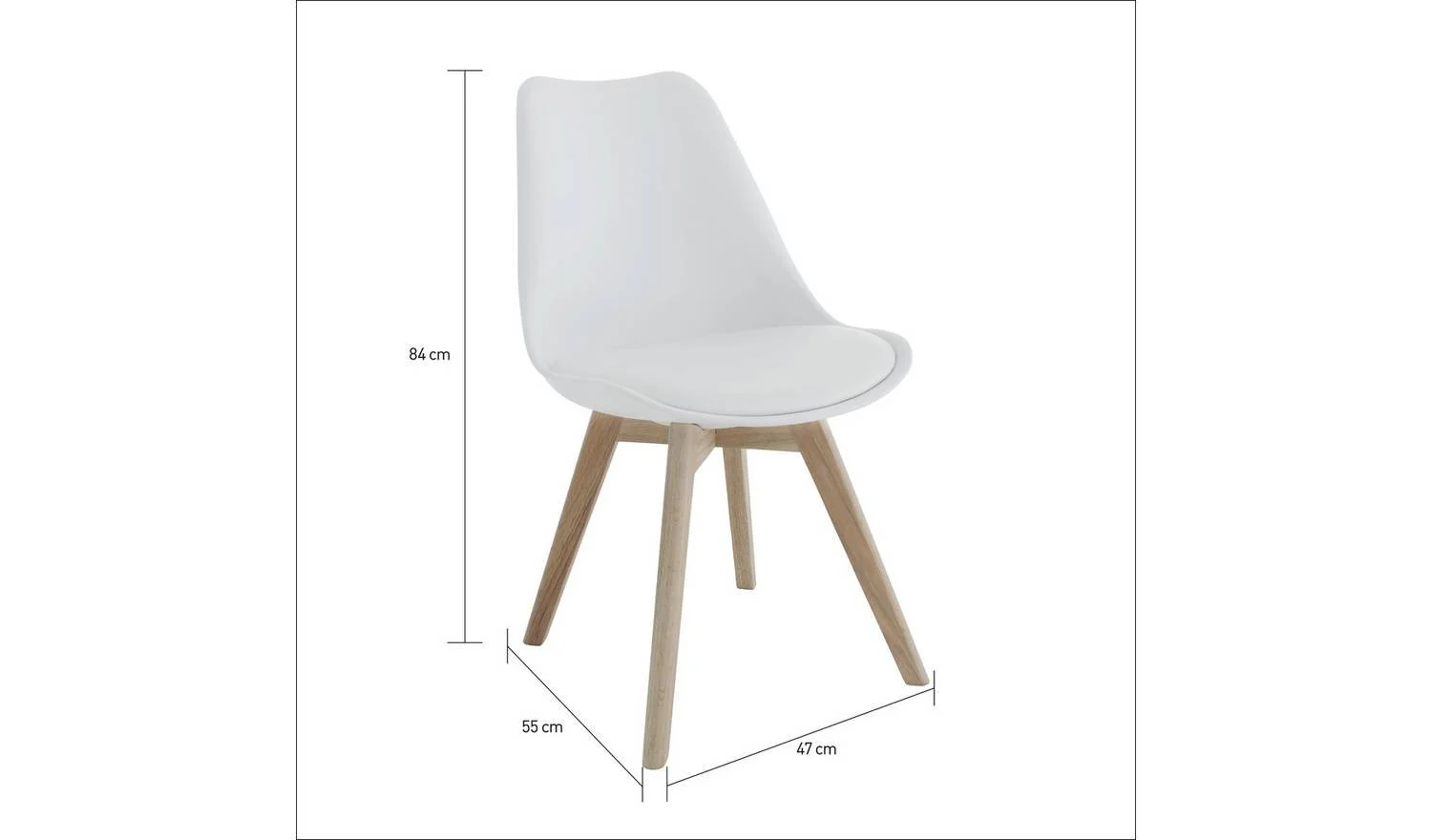 Jerry Pair of Dining Chair White Kitchen Breakfast Set Modern Furniture - Image 2