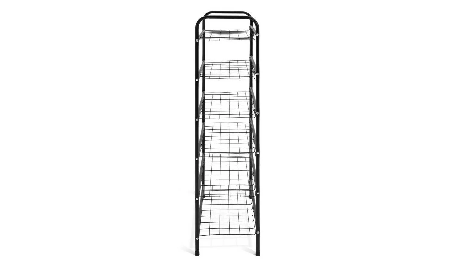 Jorn 6 Shelf Shoe Storage Rack Black Hallway Entryway Furniture Organiser - Image 4