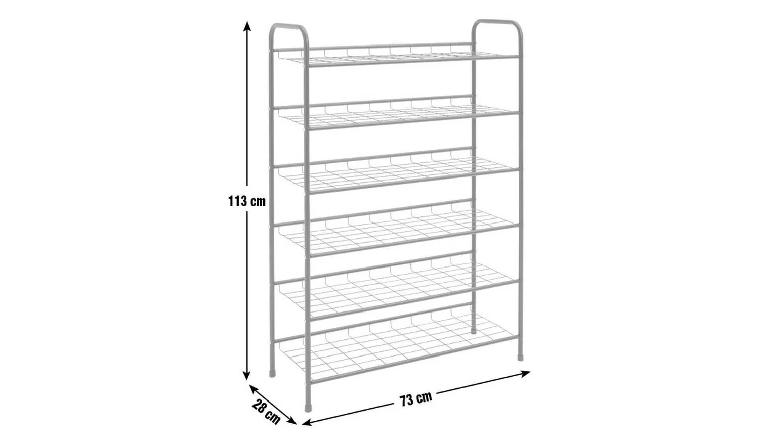 Jorn 6 Shelf Shoe Storage Rack Black Hallway Entryway Furniture Organiser - Image 7