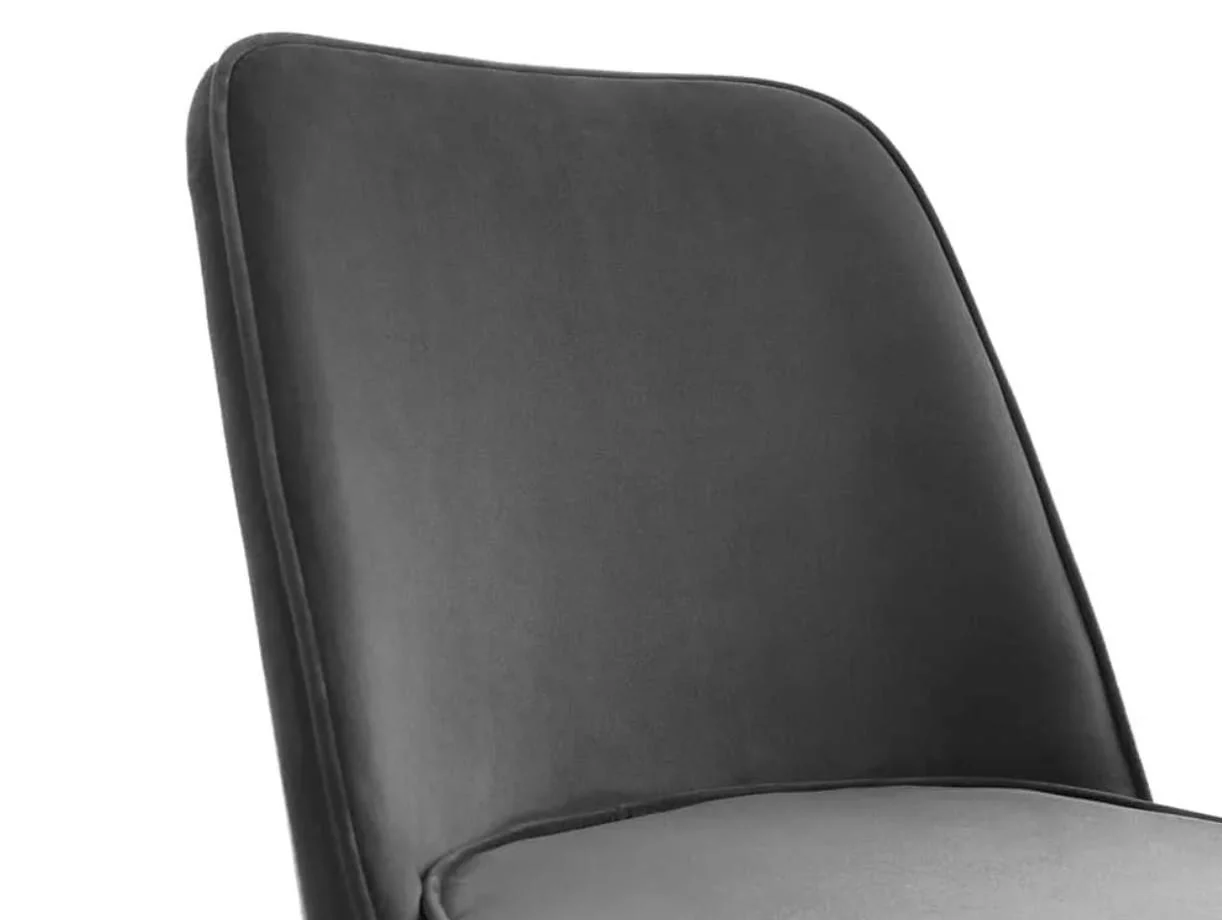 Julian Bowen Burgess Set of 2 Grey Velvet Dining Chairs Modern Kitchen - Image 5