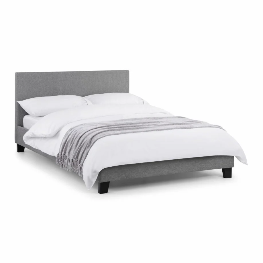 Julian Bowen Fabric King Bed Light Grey Rialto King Size Bed 150cm Modern - Image 2