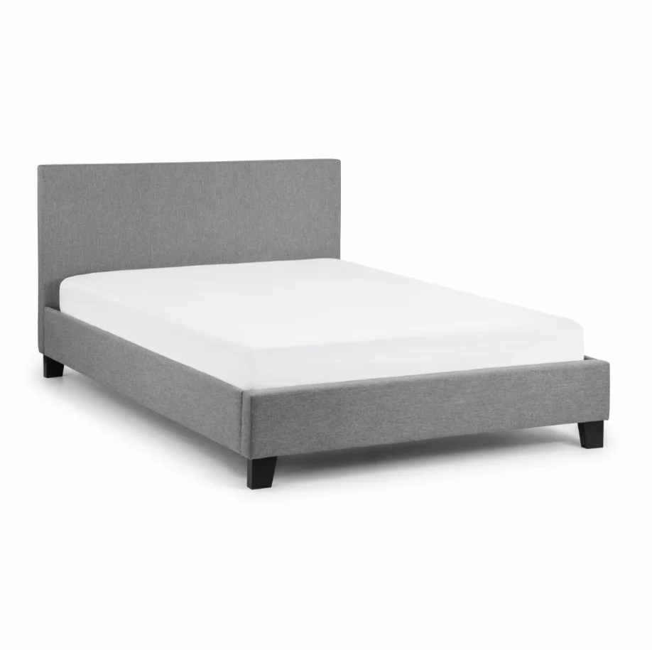 Julian Bowen Fabric King Bed Light Grey Rialto King Size Bed 150cm Modern - Image 4