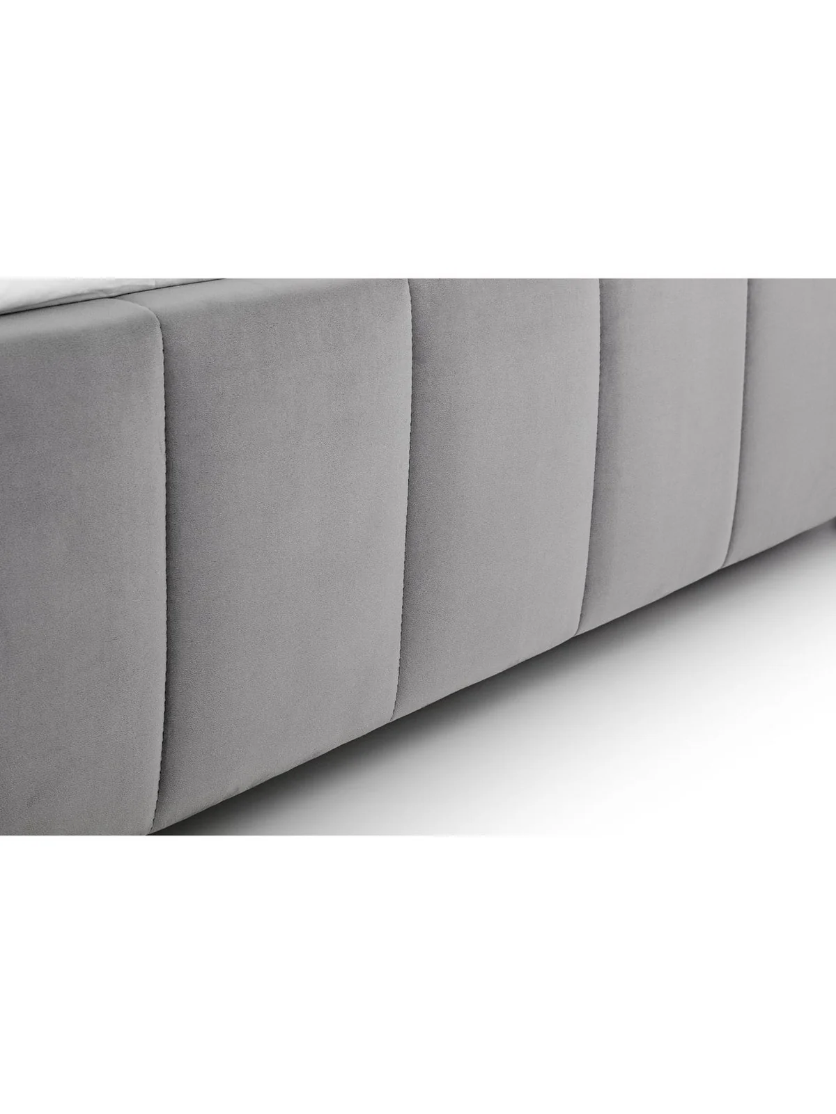 Julian Bowen Gatsby Ottoman Double Bed Grey | Velvet Wing Headboard Sprung Slats - Image 5