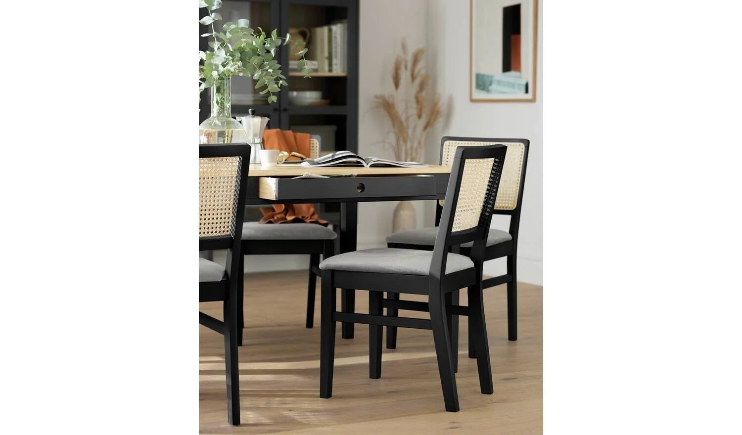 Kalle Pair of Wood Dining Chairs Black Stylish and Comfortable Seating - Image 4