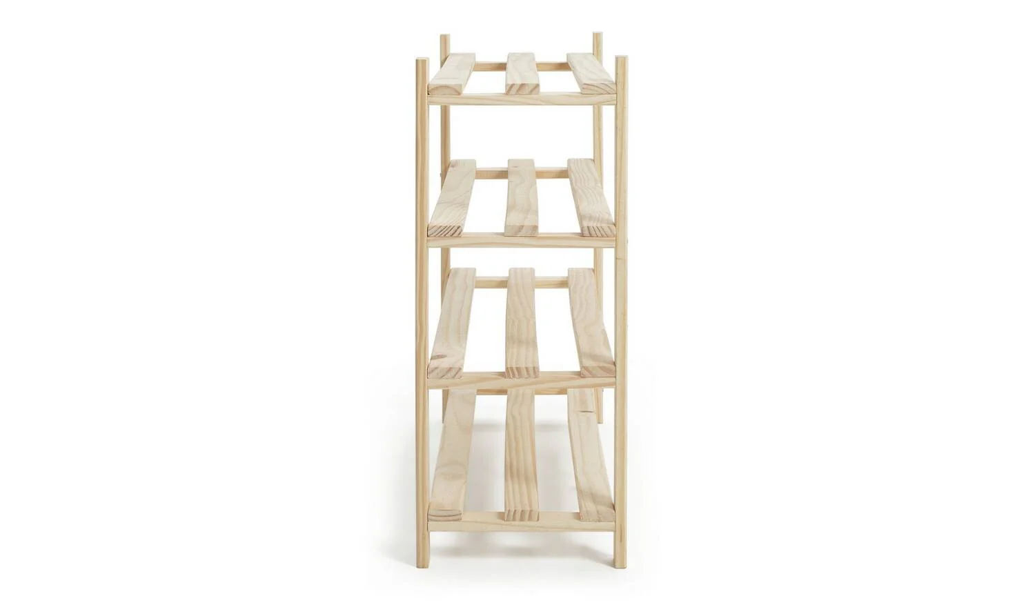 Karee 4 Shelf Shoe Storage Rack Pine Functional Home Organization - Image 4