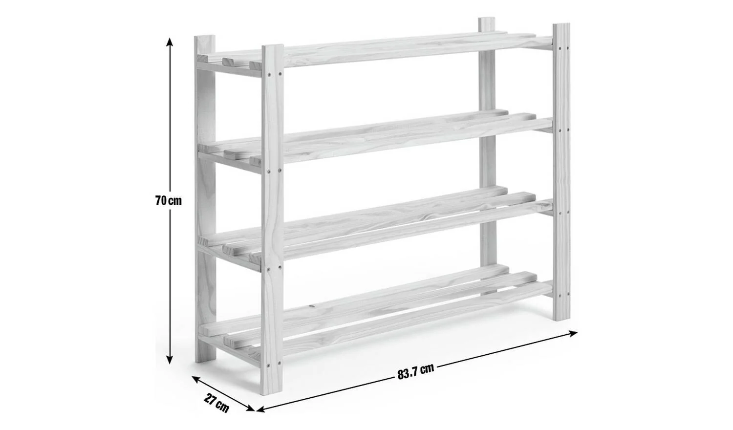 Karee 4 Shelf Shoe Storage Rack Pine Functional Home Organization - Image 7