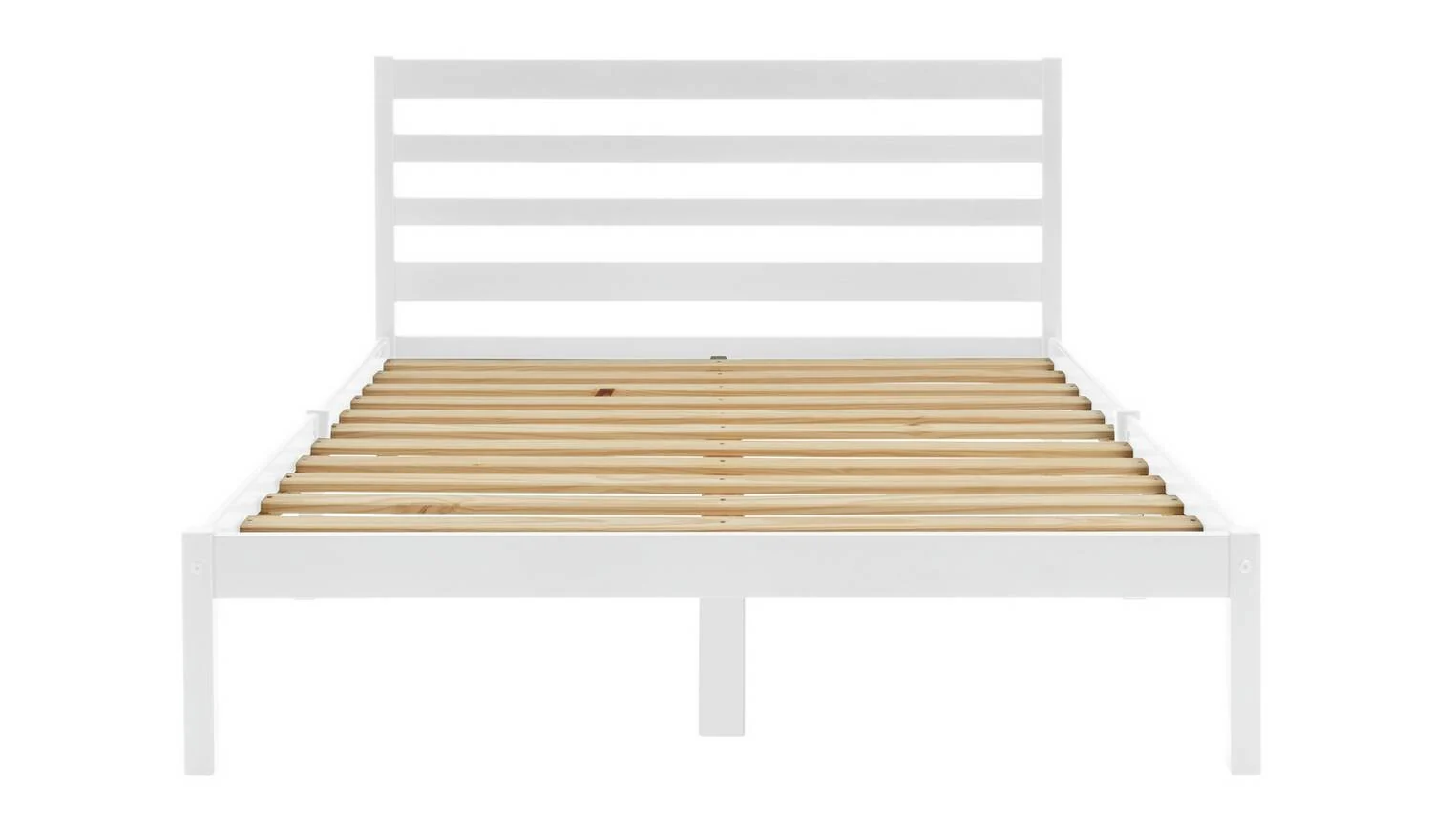 Kaycie Double Wooden Bed Frame White Modern Scandinavian Bedroom - Image 5