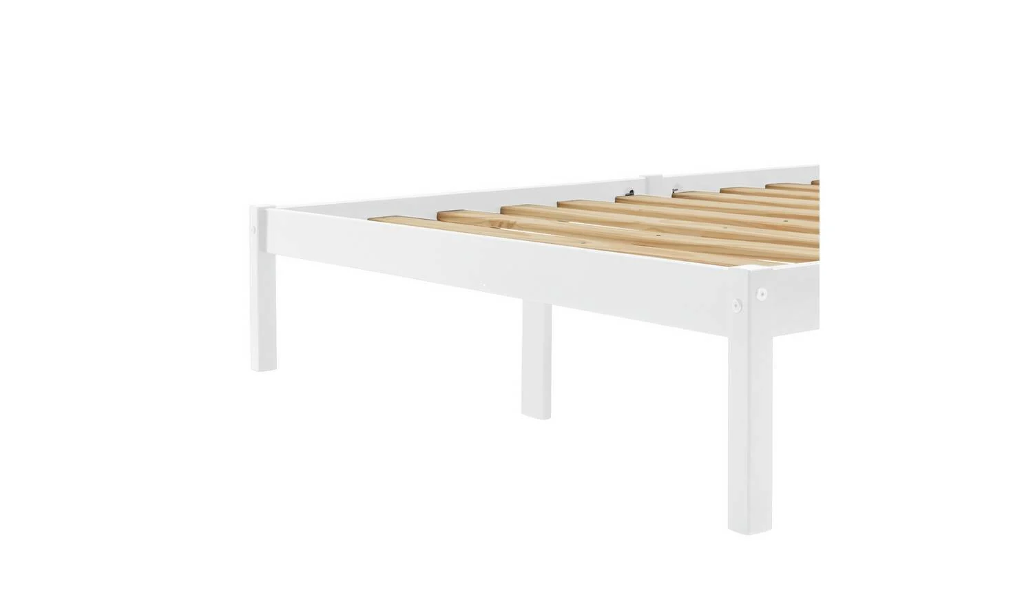 Kaycie Double Wooden Bed Frame White Modern Scandinavian Bedroom - Image 7