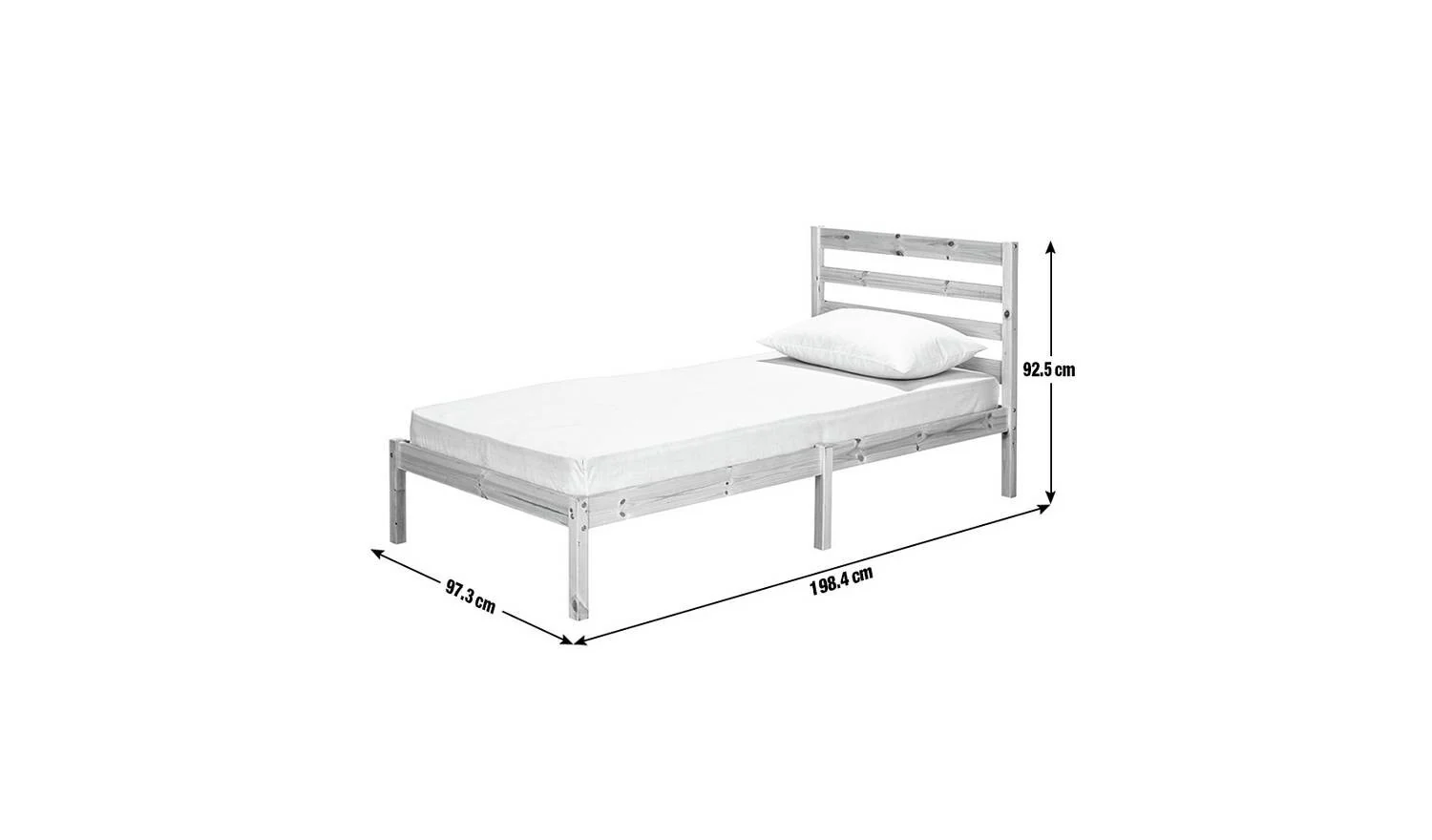 Kaycie Single Bed Frame Pine Easy Assembly Home Furniture - Image 7