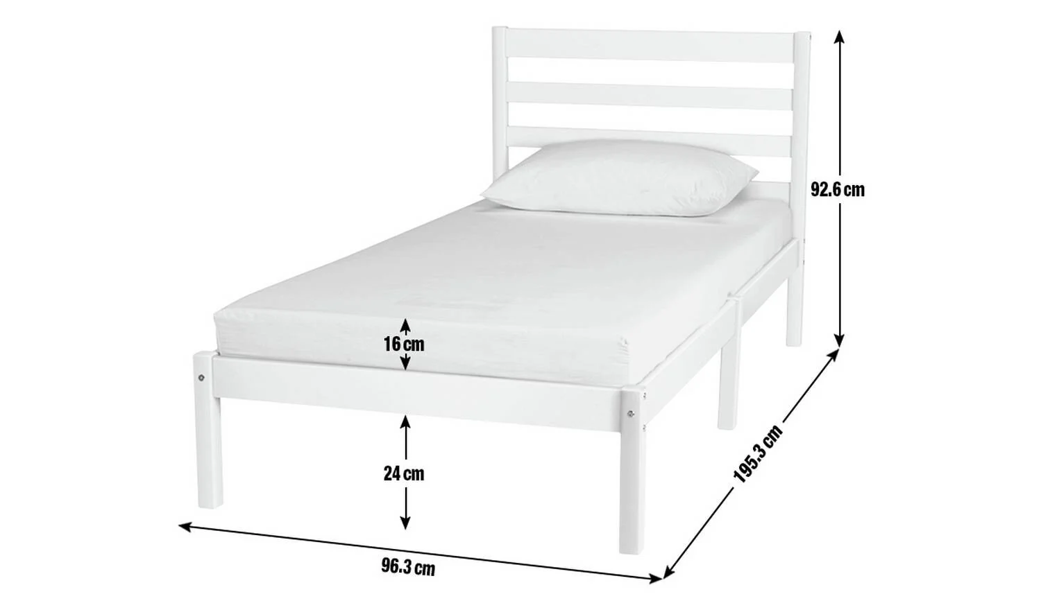 Kaycie Single Bed Frame White Kids Childrens Bedroom Furniture Modern - Image 7