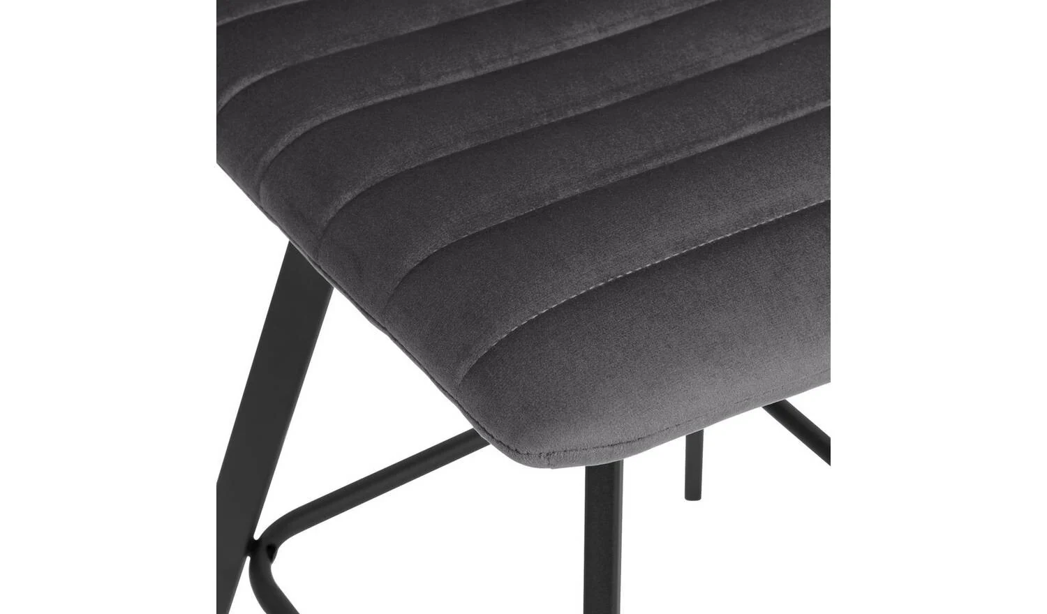 Keaton Velvet Counter Bar Stool - Charcoal - Image 5