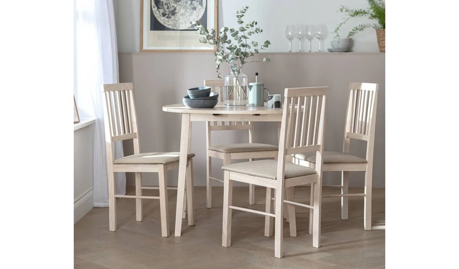 Kendal Extending Oak Dining Table & 4 Oak Chairs - Image 2