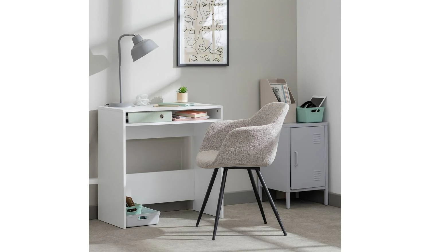 Kenora Office Desk White Modern Home Office Furniture - Image 2