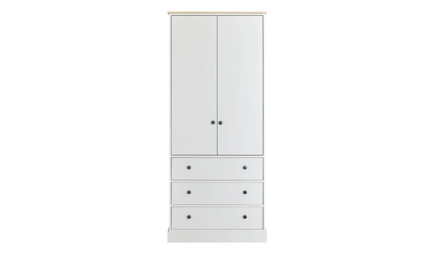 Kensington 2 Door 3 Drawer Wardrobe Ivory Storage Organiser Bedroom - Image 3
