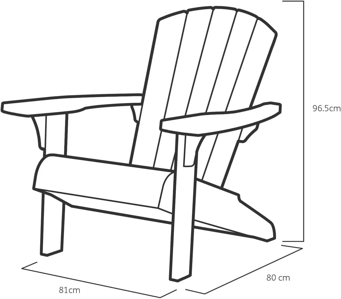 Keter Alpine Adirondack Chair Graphite Grey | Weatherproof | Cup Holder - Image 5