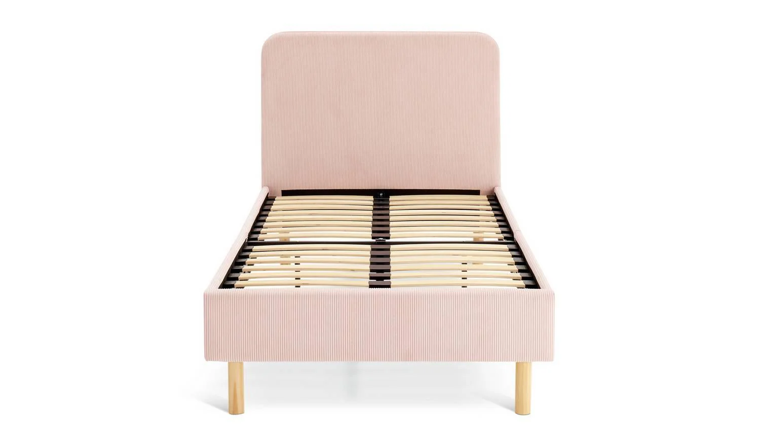 Kids Arden Single Upholstered Bed Frame Pink Childrens Bedroom Furniture - Image 2