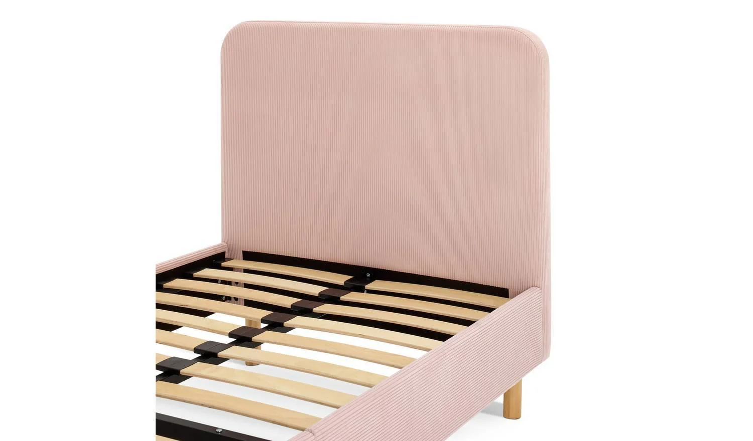 Kids Arden Single Upholstered Bed Frame Pink Childrens Bedroom Furniture - Image 4