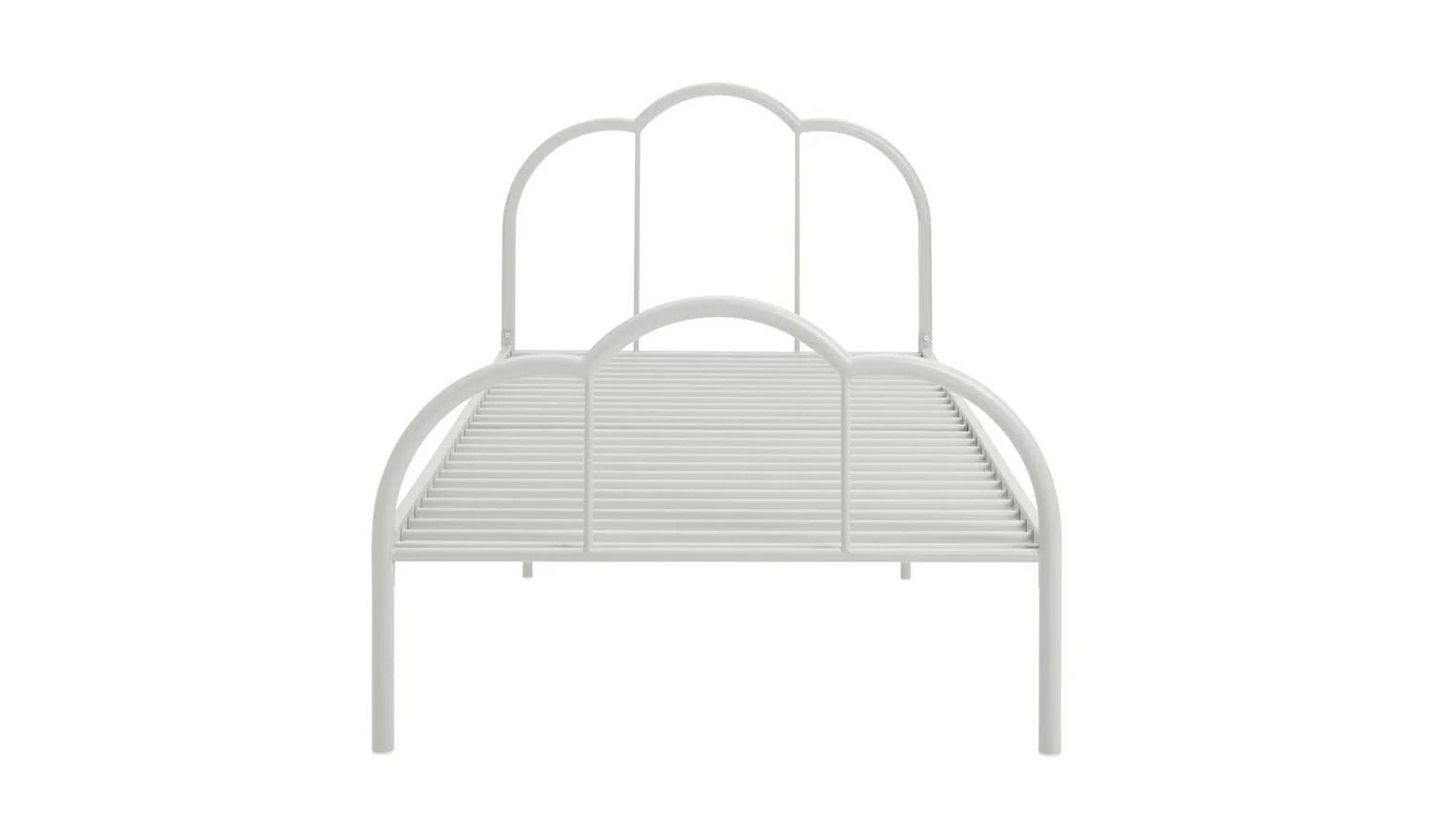 Kids Cora Scalloped Metal Single Bed Frame White Childrens Bedroom Furniture - Image 4