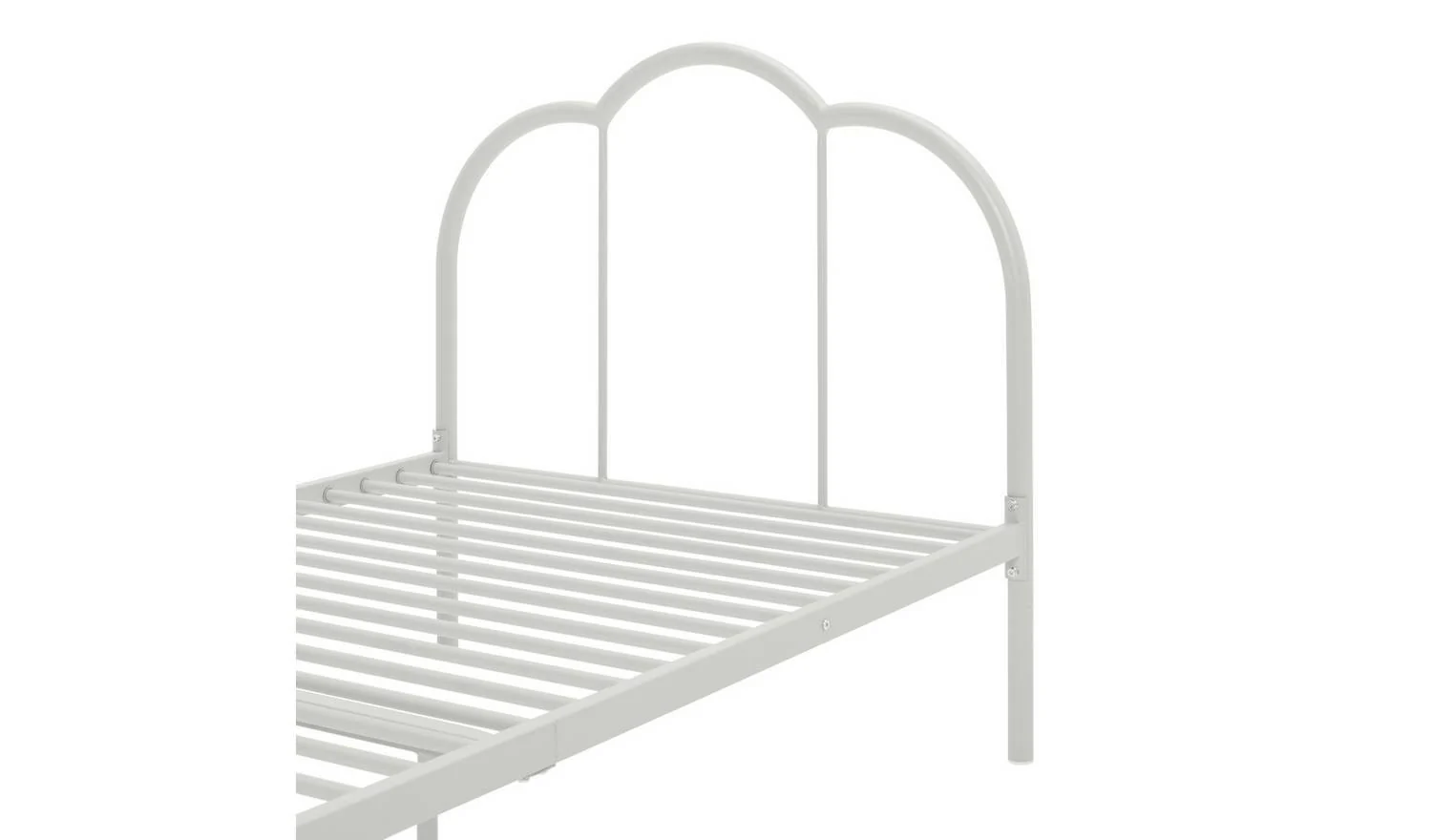 Kids Cora Scalloped Metal Single Bed Frame White Childrens Bedroom Furniture - Image 5
