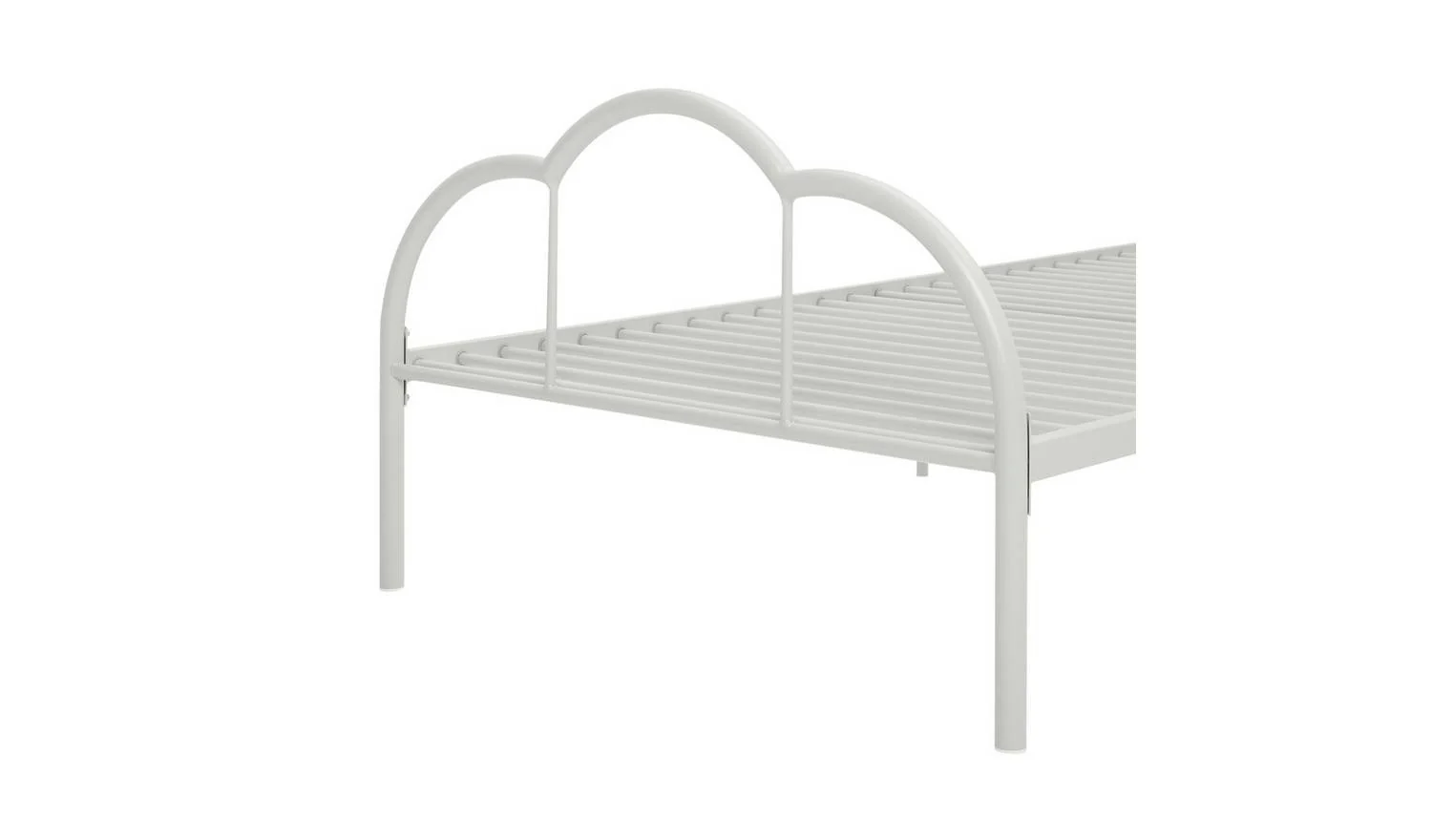 Kids Cora Scalloped Metal Single Bed Frame White Childrens Bedroom Furniture - Image 7