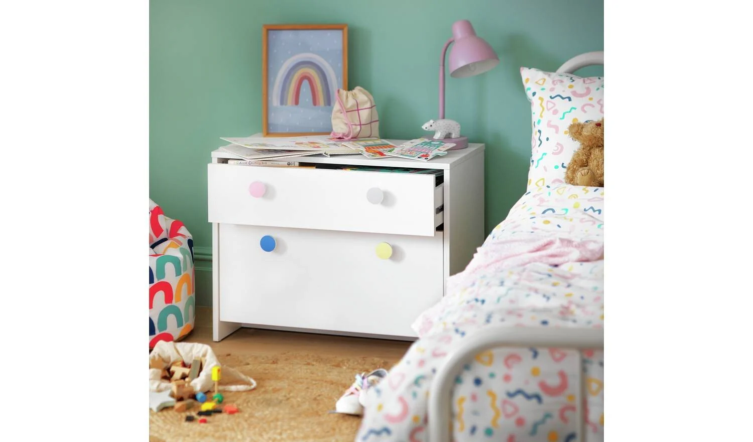 Kids Juno 2 Chest of Drawers White Functional and Stylish Storage - Image 2