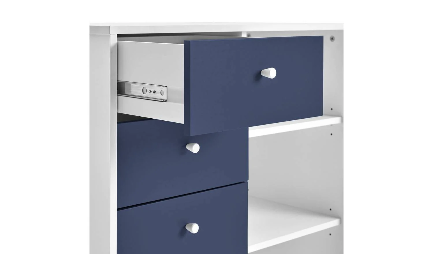 Kids Malibu 6 Drawer Chest Blue White Childrens Bedroom Storage - Image 3