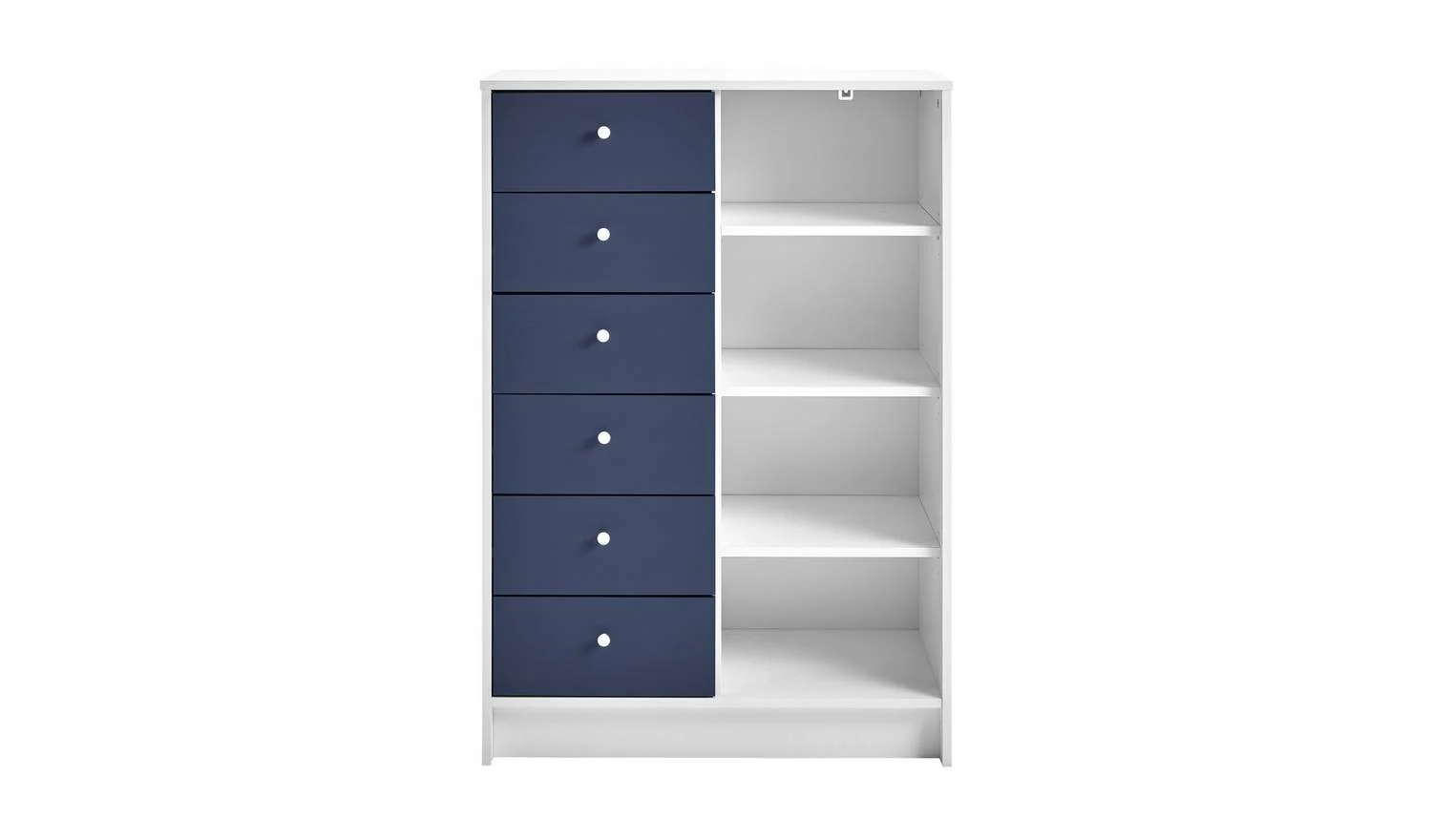 Kids Malibu 6 Drawer Chest Blue White Childrens Bedroom Storage - Image 5