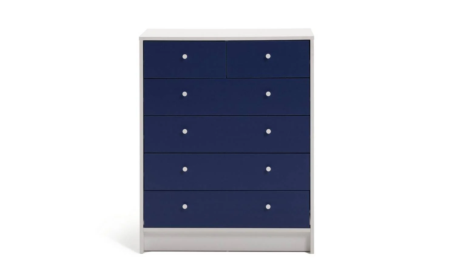 Kids Malibu 6 Drawer Chest Blue & White Childrens Bedroom Storage - Image 7