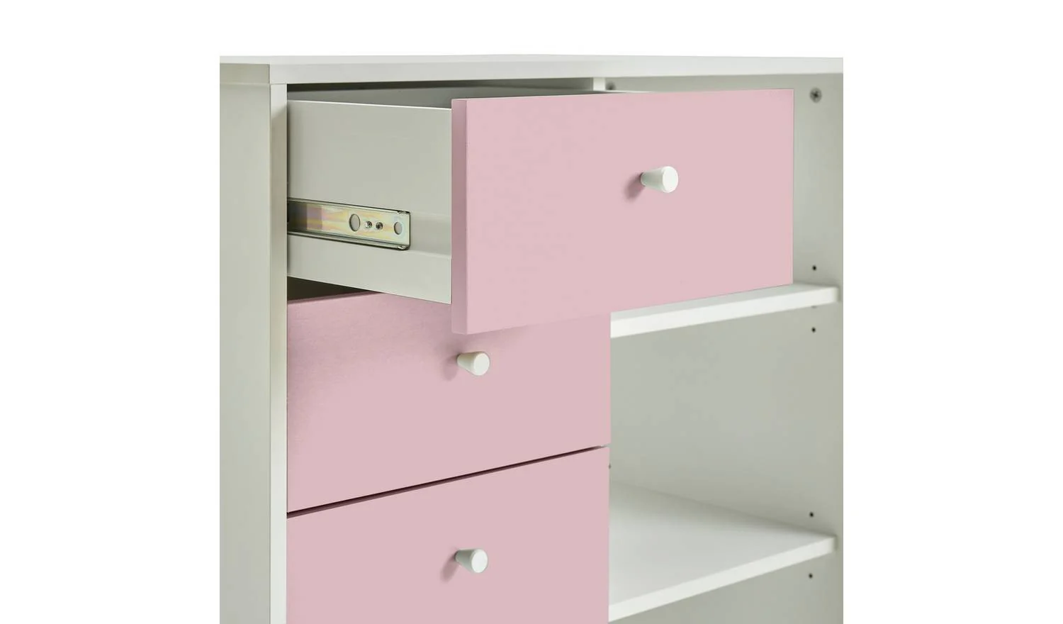 Kids Malibu 6 Drawer Chest - Pink & White - Image 3