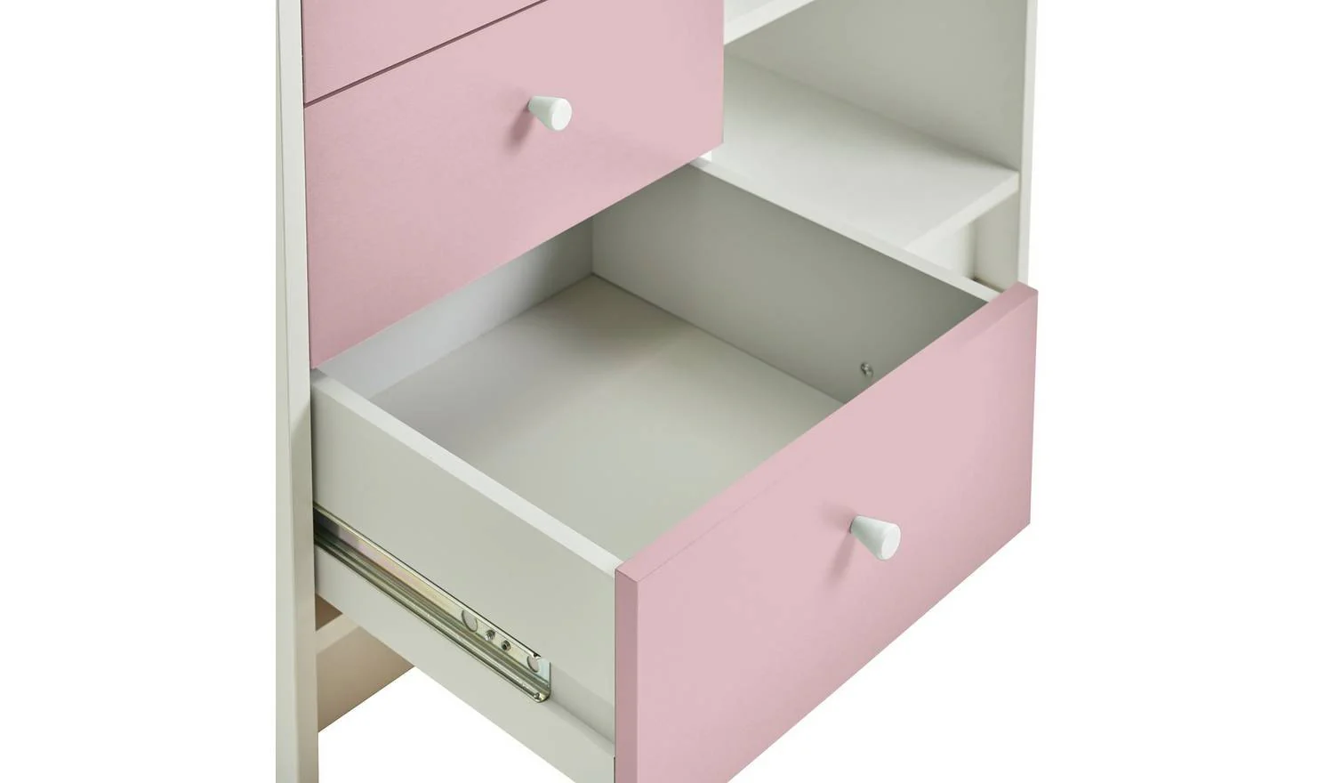 Kids Malibu 6 Drawer Chest - Pink & White - Image 4