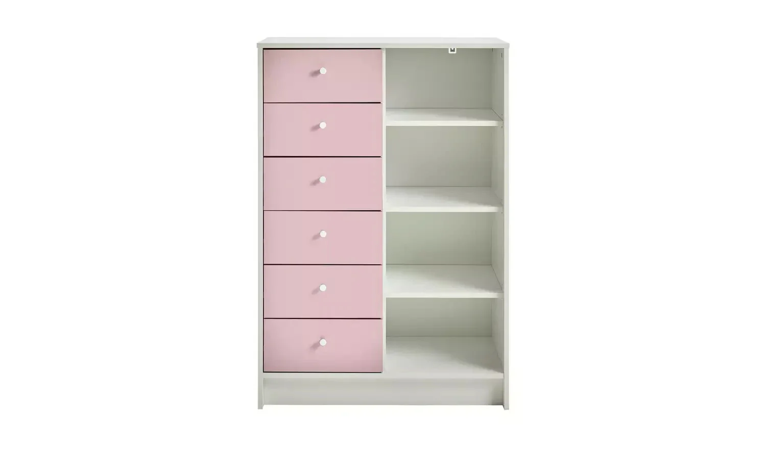 Kids Malibu 6 Drawer Chest - Pink & White - Image 6